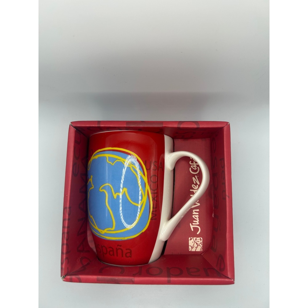 Juan Valdez Cafe Mug Red Blue Yellow Design Ceramic Collectible Gift#271